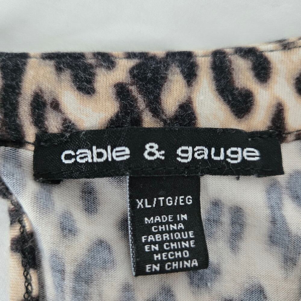Cable & Gauge Leopard Print Tank Sleeveless Halter Size XL Tan Black Brown - Picture 3 of 8